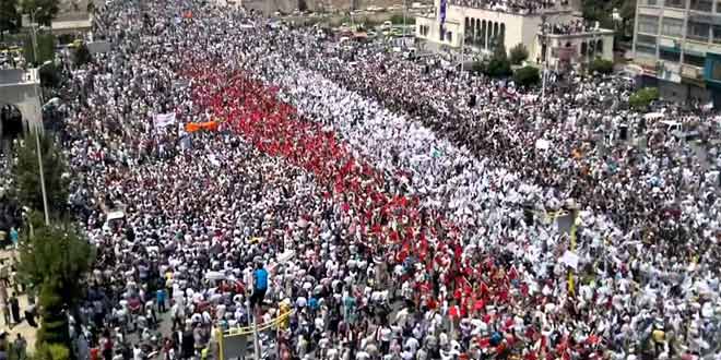 مظاهرات مدينة حماة، سوريا. 23 آب/أغسطس 2011. المصدر: يوتيوب