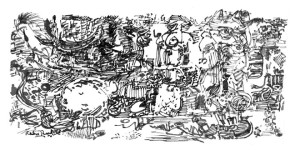 الصورة: دراسة بالحبر لربيع رعد