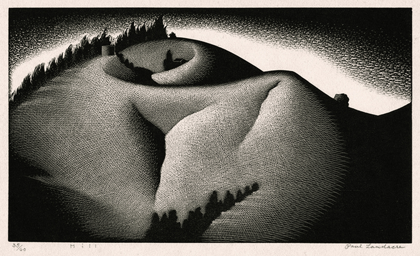 "Hill" - Paul Landacre - Wood Engraving - 1936